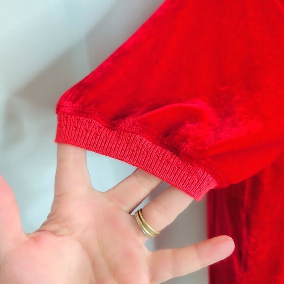 Johnny Was Velvet Top X-Small Red Short Sleeve - Picture 3 of 10